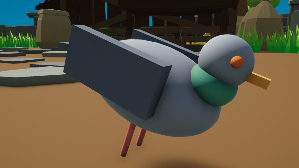 A pigeon on the cobbles, close up
