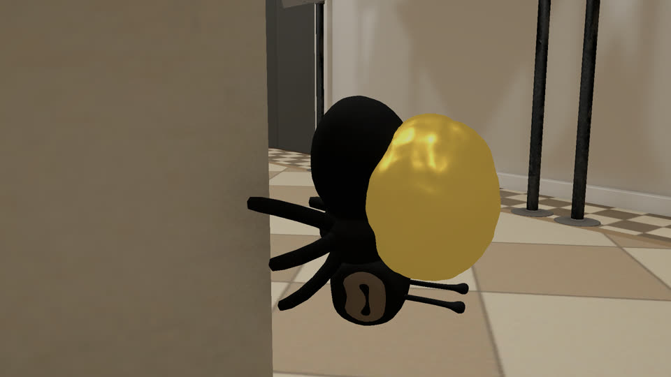 An ant climbing a wall with the golden crumb